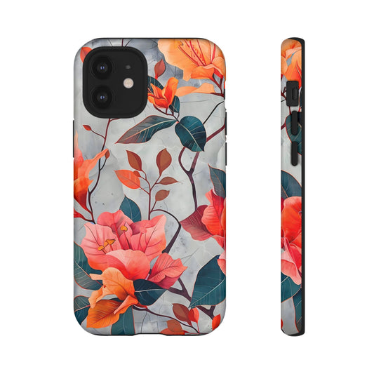 Floral Phone Case, Tough Cases, Flower Power, Gift for Her, Decorative Phone Cover, Trendy Accessories, Everyday Style