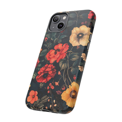Floral Phone Case, Tough Cases, Flower Motif, Protective Cover, Gift for Her, Floral Design, Spring Accessory