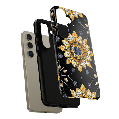 Floral Phone Case with Mandala Design, Tough Cases for iPhone & Samsung, Boho Style, Gift for Her, Unique Accessories