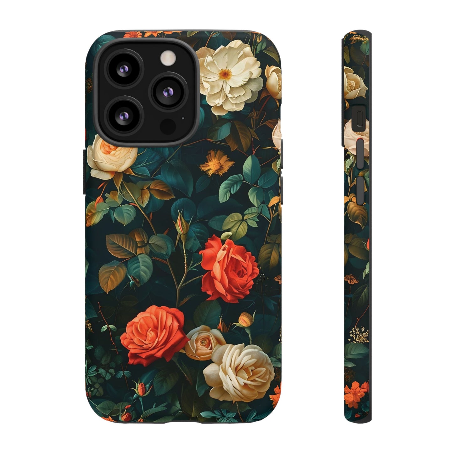 Floral iPhone Case, Tough Phone Cover, Flower Design Phone Accessory, Gift for Her, Spring Style, Floral Protection Case