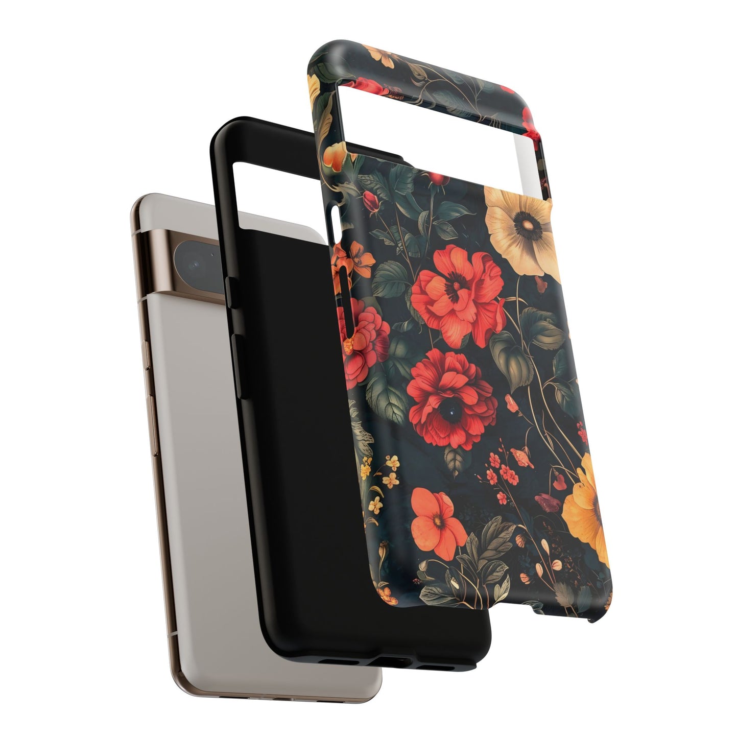 Floral Phone Case, Tough Cases, Flower Motif, Protective Cover, Gift for Her, Floral Design, Spring Accessory