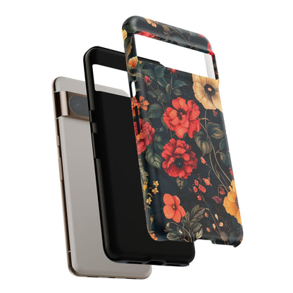Floral Phone Case, Tough Cases, Flower Motif, Protective Cover, Gift for Her, Floral Design, Spring Accessory