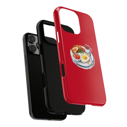 Breakfast-Inspired Phone Case, Tough Phone Covers, Foodie Gifts, Unique Accessories, Cute Kitchen Decor, Red Phone Case