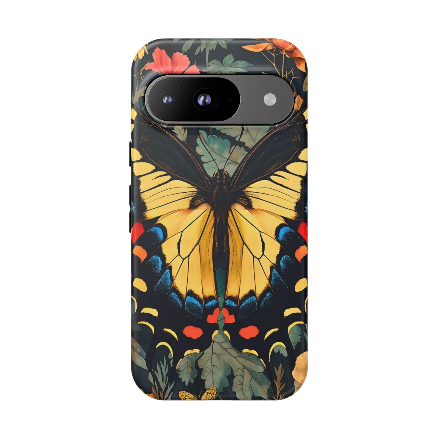 Butterfly Floral Phone Case, Art-inspire Tough Case, Gift for Nature Lovers, Butterfly Pattern Cover, Eco-Friendly Mobile Accessory