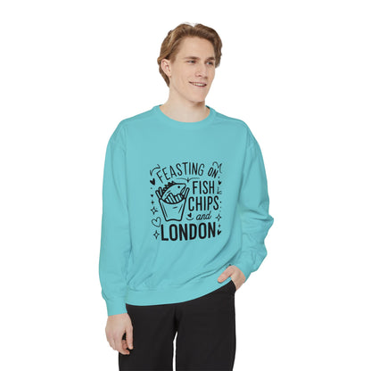 Unisex Garment-Dyed Sweatshirt Lightweight - Fish Cips and London