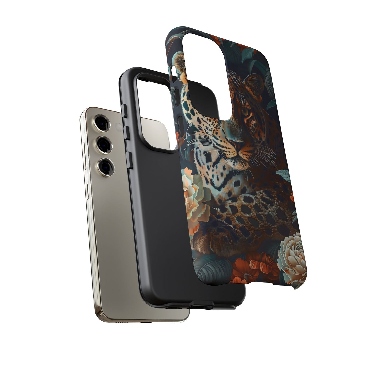Wildlife Phone Case with Leopard Design | Tough Cases, Animal Prints, Floral Phone Cover, Gift for Nature Lovers, Unique Phone Accessories