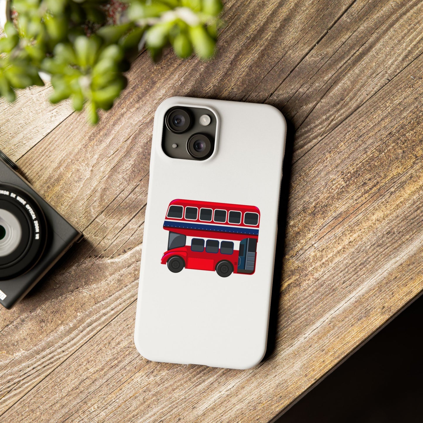 Charming Red Double-Decker Bus Phone Cases, Cute Phone Covers for Travelers, Gifts for London Lovers, Stylish Mobile Accessories, [...]