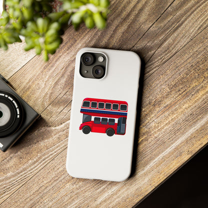 Charming Red Double-Decker Bus Phone Cases, Cute Phone Covers for Travelers, Gifts for London Lovers, Stylish Mobile Accessories, [...]