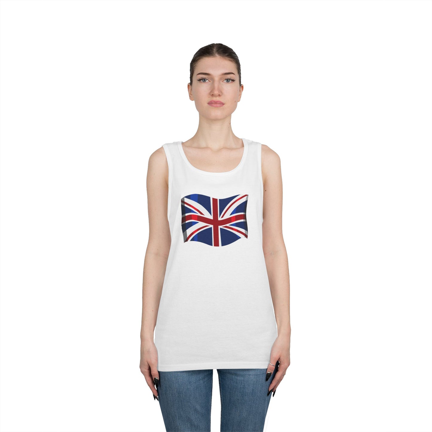 Unisex Heavy Cotton Tank Top - Classic UK Flag Design