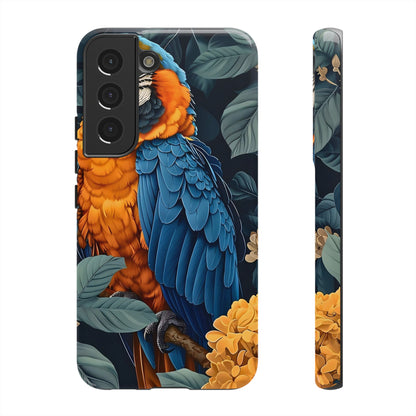 Tropical Parrot Phone Case - Tough Cases, Colorful Phone Cover, Nature Lover Gift, Floral Design, Bird Lover Accessory
