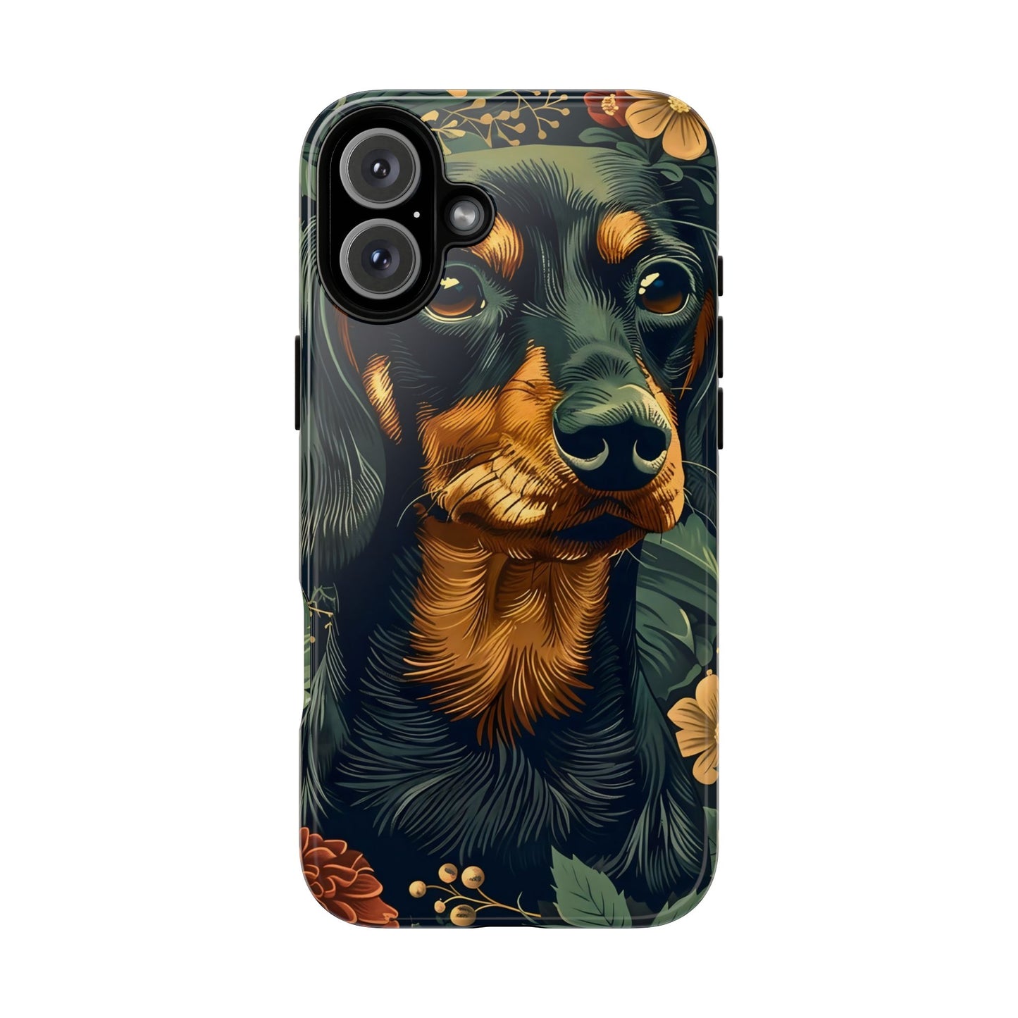 Dachshund Phone Case, Floral Pet Phone Cover, Dog Lover Gift, Tough Phone Case, Custom Dachshund Design, Unique Dog Owner Accessory