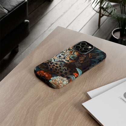 Wildlife Phone Case with Leopard Design | Tough Cases, Animal Prints, Floral Phone Cover, Gift for Nature Lovers, Unique Phone Accessories