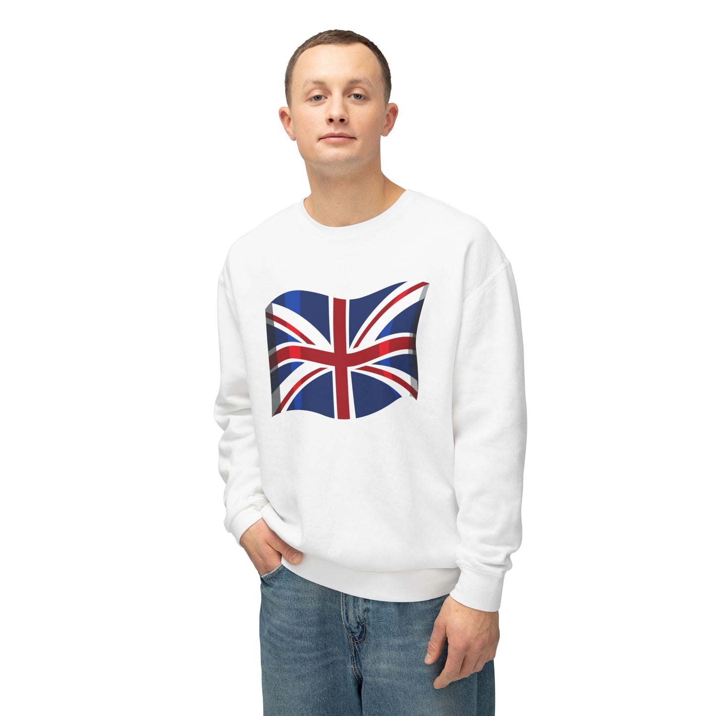 Unisex Lightweight Crewneck Sweatshirt - Classic UK Flag