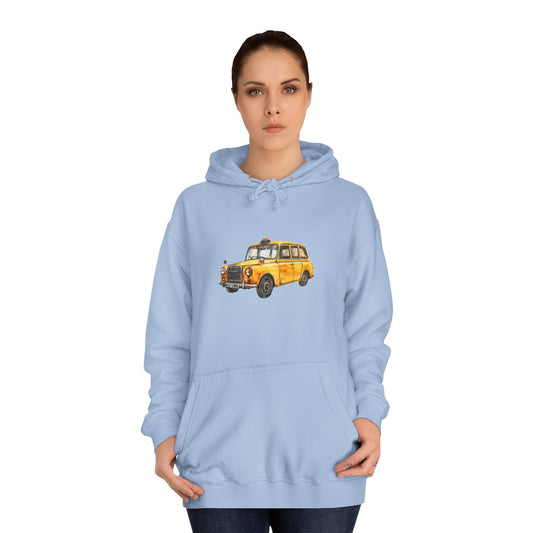 Unisex College Hoodie - Trendy Vintage Car