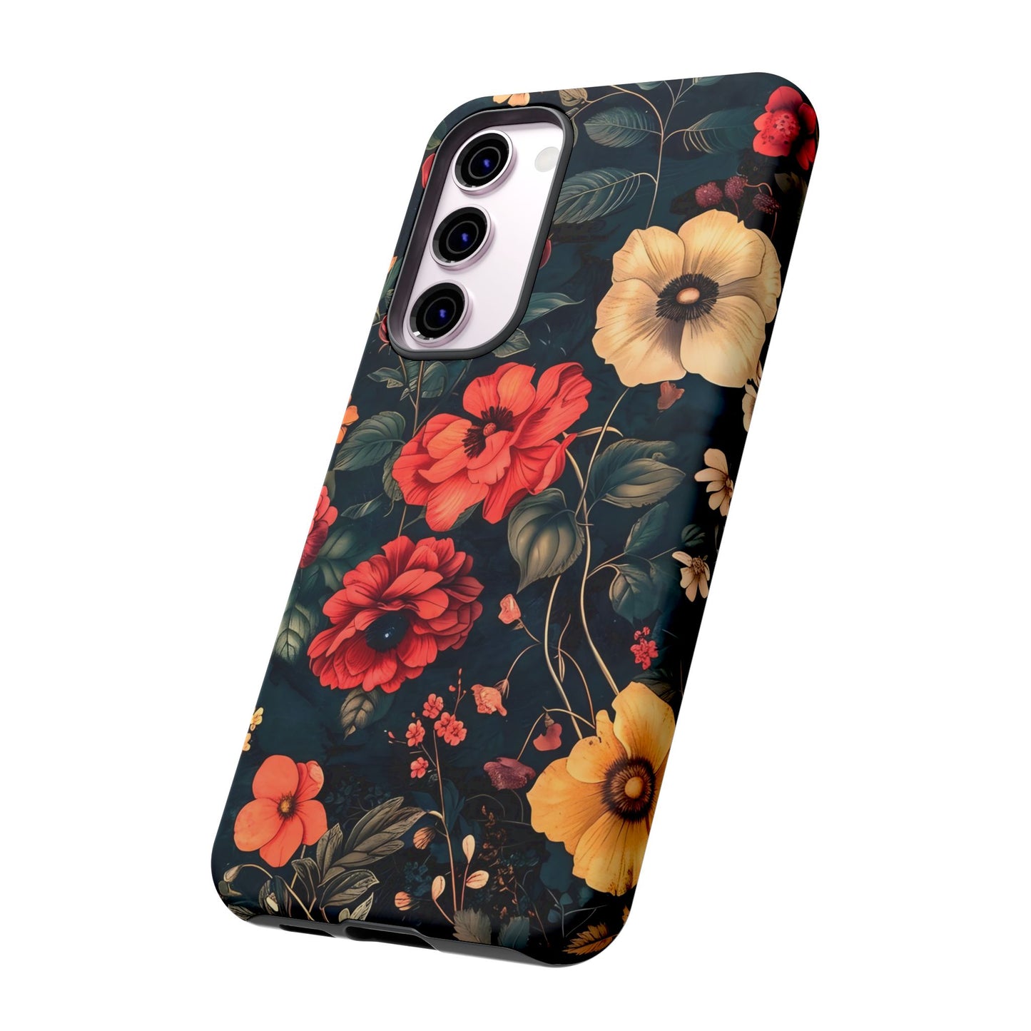 Floral Phone Case, Tough Cases, Flower Motif, Protective Cover, Gift for Her, Floral Design, Spring Accessory
