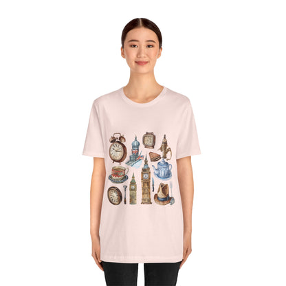 Unisex Jersey Short Sleeve Tee - Echoes of England - Iconic Vintage Illustrations