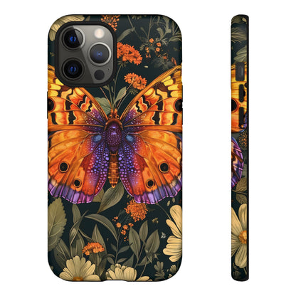 Butterfly Phone Case, Tough Cases for Nature Lovers, Vibrant Floral Design, Gift for Her, Cute Phone Accessories, Butterfly Artwork
