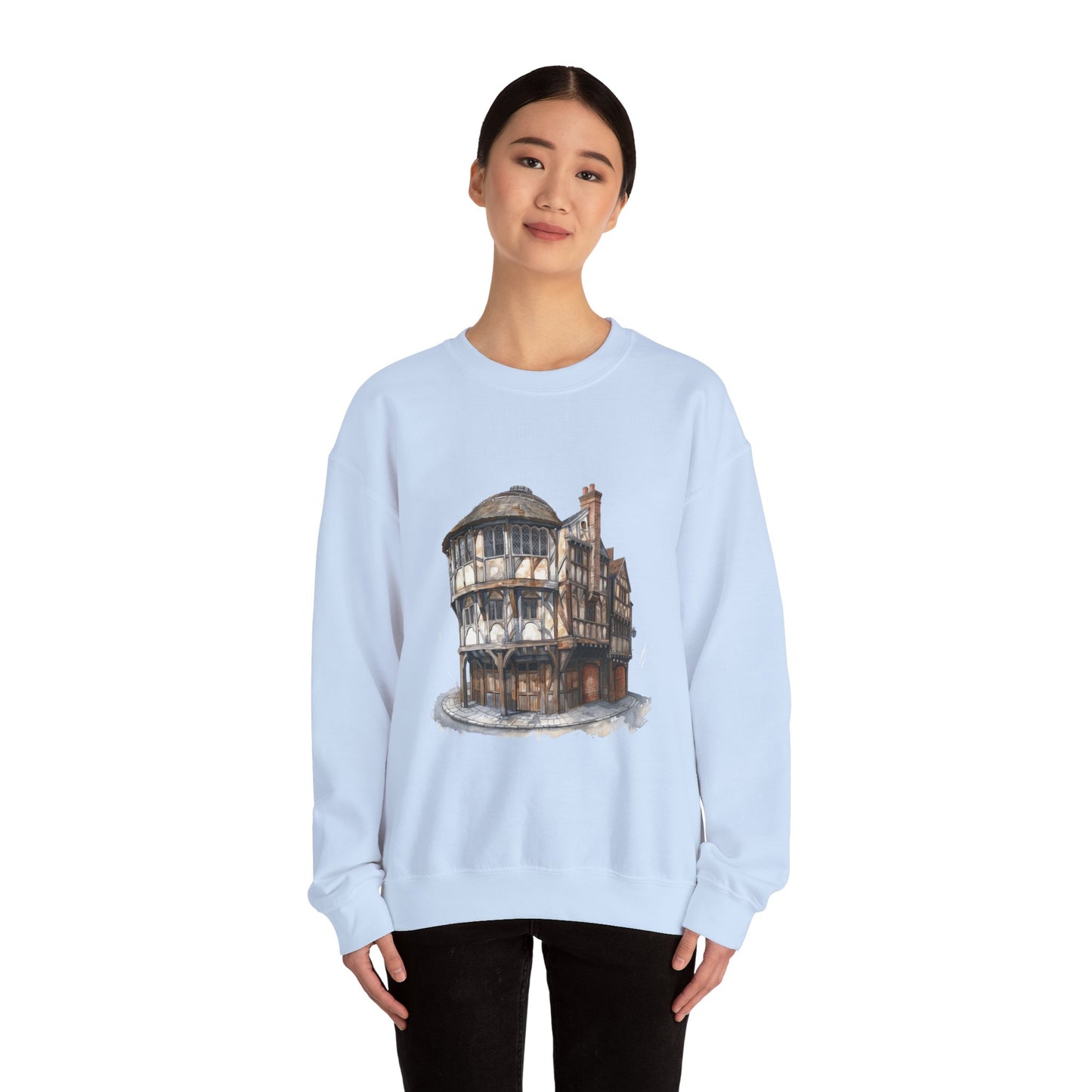 Unisex Heavy Blend™ Crewneck Sweatshirt - Home Away from Home - British Pub Atmosphere