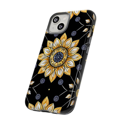 Floral Phone Case with Mandala Design, Tough Cases for iPhone & Samsung, Boho Style, Gift for Her, Unique Accessories