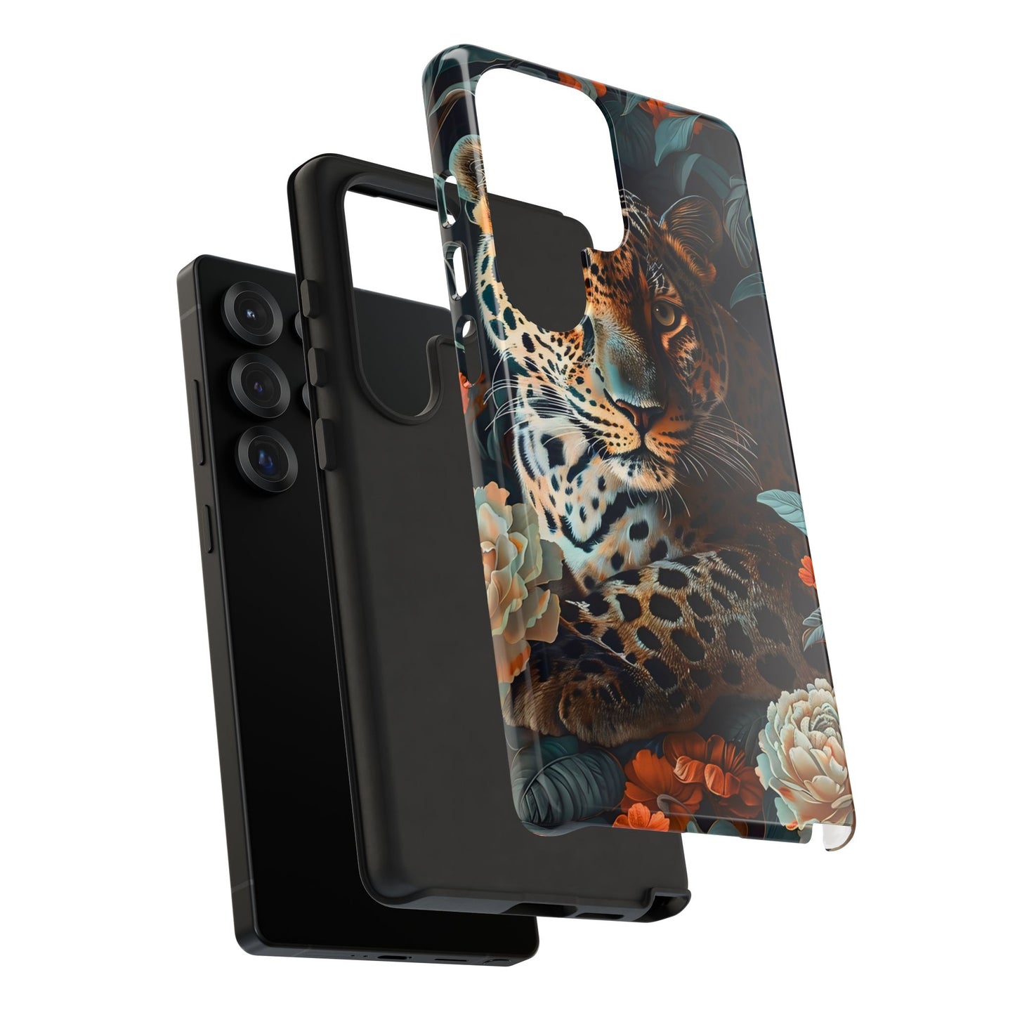 Wildlife Phone Case with Leopard Design | Tough Cases, Animal Prints, Floral Phone Cover, Gift for Nature Lovers, Unique Phone Accessories