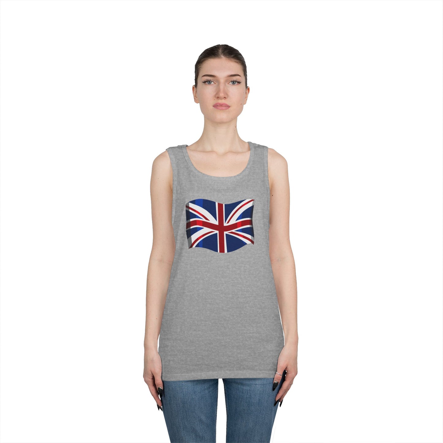 Unisex Heavy Cotton Tank Top - Classic UK Flag Design