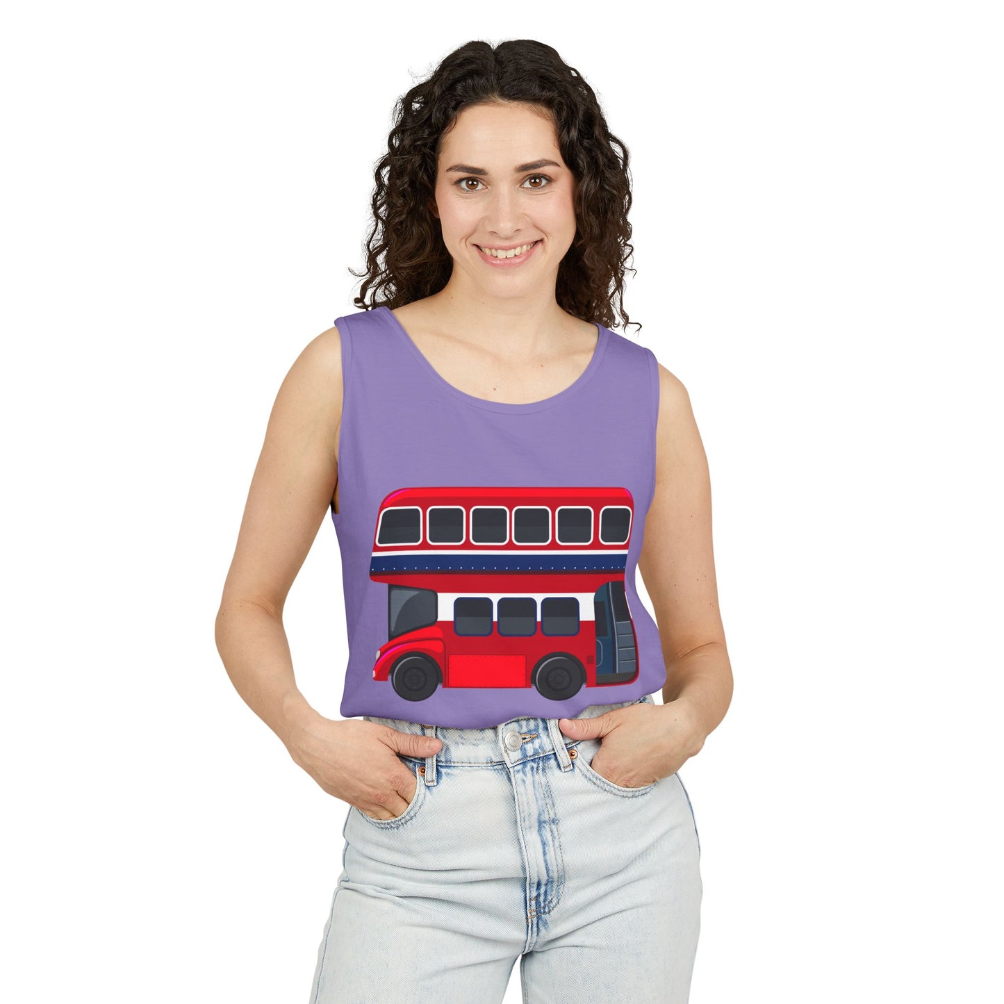 Unisex Garment-Dyed Tank Top - London Transport English Bus