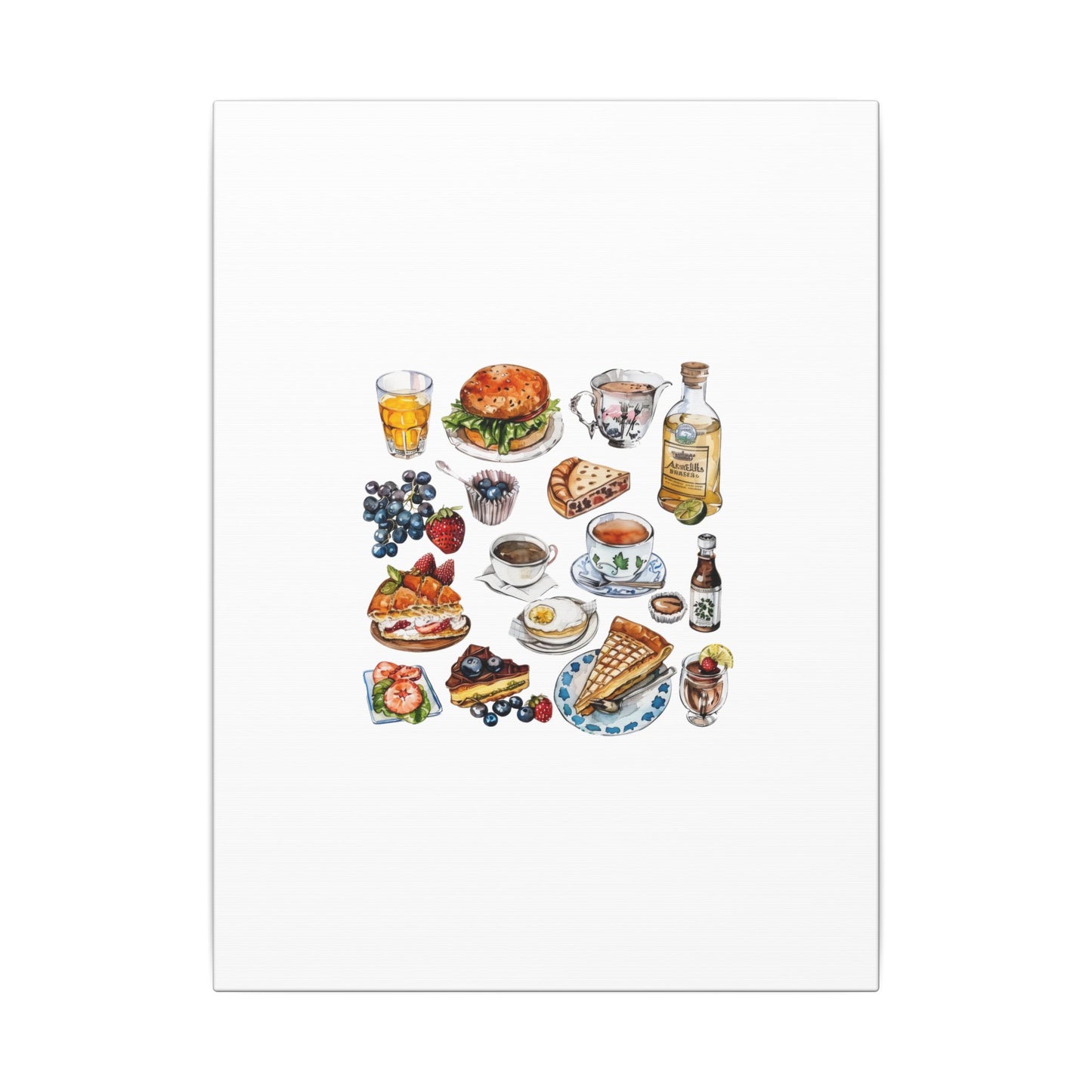 Breakfast Feast Canvas Print, Food Art, Kitchen Decor, Gifting for Food Lovers, Brunch Vibes, Wall Art