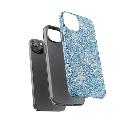Stylish Phone Case, Tough Floral Phone Cover, Fashionable Tech Accessory, Gift for Her, Blue Flower Design