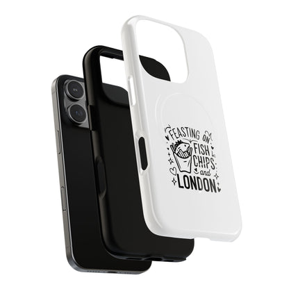 Fish and Chips Magnetic Phone Case, Travel Gift, London Souvenir, Cute Phone Cover, Unique Cell Phone Accessories, Fun British Design