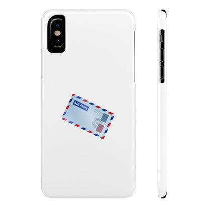 Vintage Air Mail Slim Phone Cases, Cute Phone Cover, Gift for Travelers, Retro Aesthetic, Postage Design