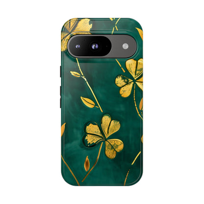 Floral Phone Case with Gold Accents, Tough Phone Cover, Stylish Phone Protector, Unique Gift for Her, Nature Lover Accessory