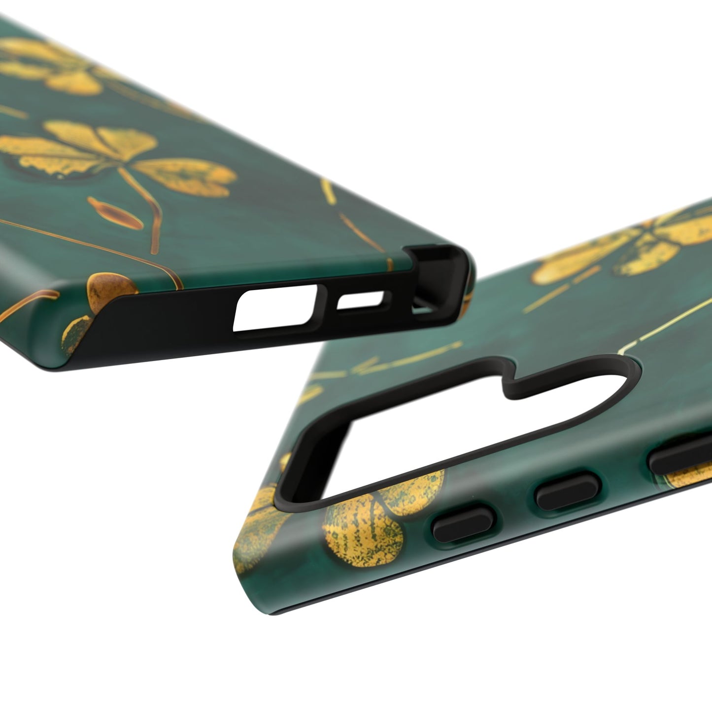 Floral Phone Case with Gold Accents, Tough Phone Cover, Stylish Phone Protector, Unique Gift for Her, Nature Lover Accessory