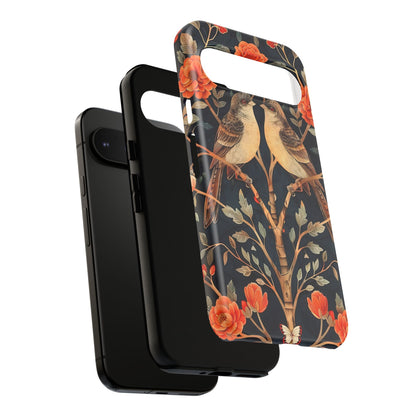Floral Phone Case – Tough Cases with Bird Design, Unique Gift for Nature Lovers, Stylish Tech Accessory, Phone Cover, Artistic Case