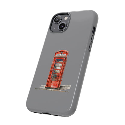 Red Phone Booth Phone Case, Vintage Style Case, Tough Cases for Gifts, Quirky Phone Accessories, Travel Lover's Gift