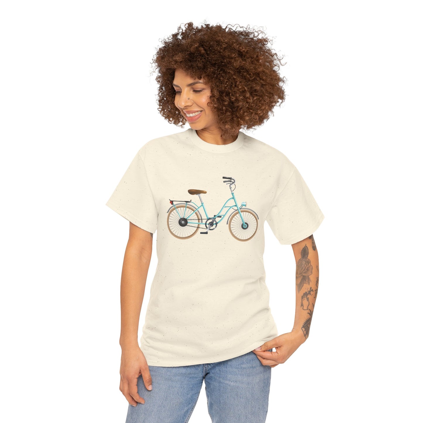 Unisex Heavy Cotton Tee - Classic British Bicycle - Timeless Charm