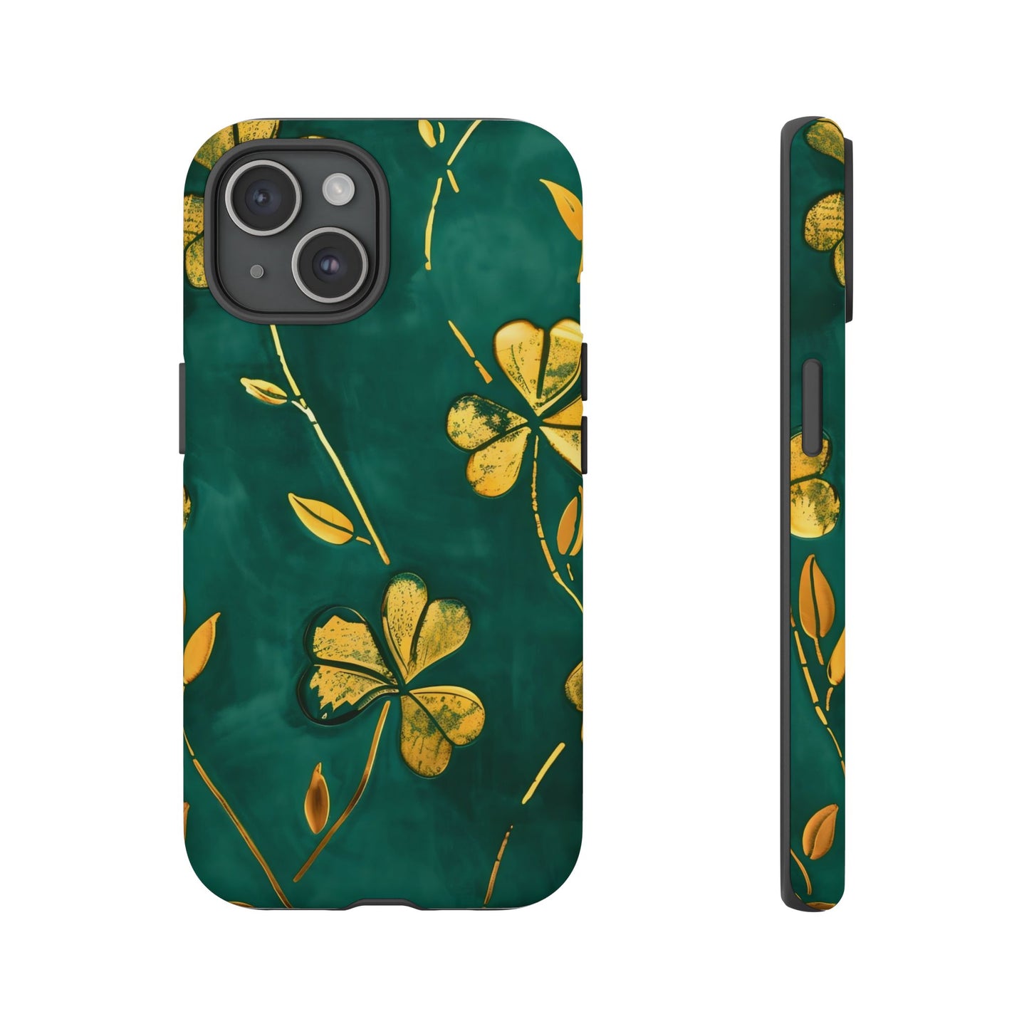 Floral Phone Case with Gold Accents, Tough Phone Cover, Stylish Phone Protector, Unique Gift for Her, Nature Lover Accessory
