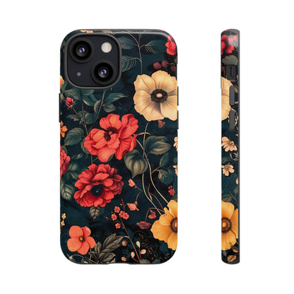 Floral Phone Case, Tough Cases, Flower Motif, Protective Cover, Gift for Her, Floral Design, Spring Accessory