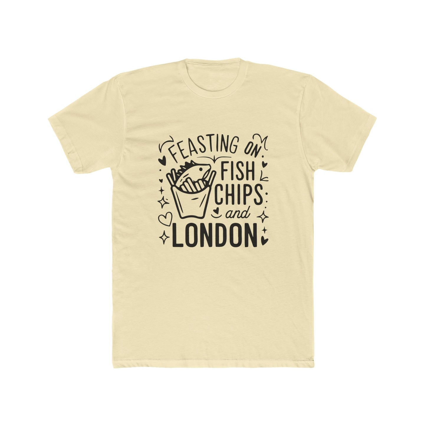 Fish Chips and London Versatile Unisex Cotton Crew Tee
