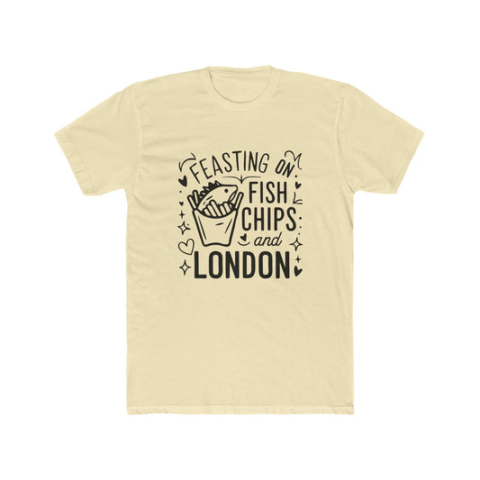 Fish Chips and London Versatile Unisex Cotton Crew Tee