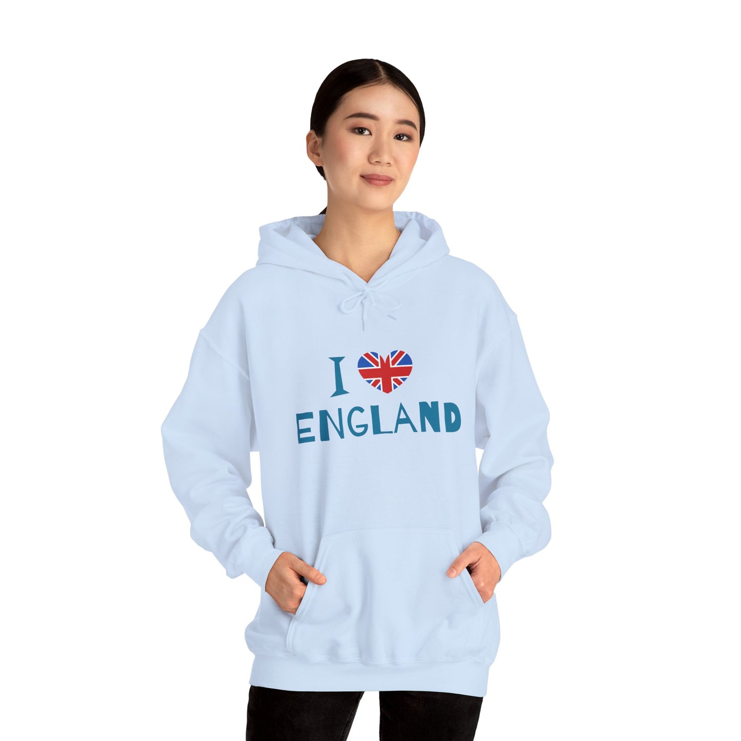 Unisex Heavy Blend™ Hooded Sweatshirt - I Love England - Union Jack Heart Design