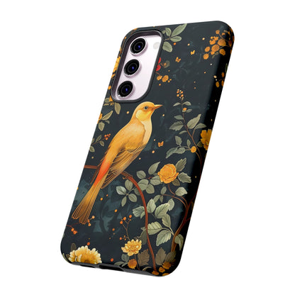 Floral Phone Case, Tough Cases with Bird Design, Nature Lover Gift, Stylish Protection, Birthday Present, Floral Phone Cover