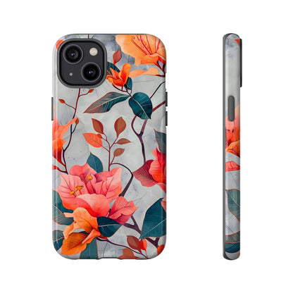Floral Phone Case, Tough Cases, Flower Power, Gift for Her, Decorative Phone Cover, Trendy Accessories, Everyday Style