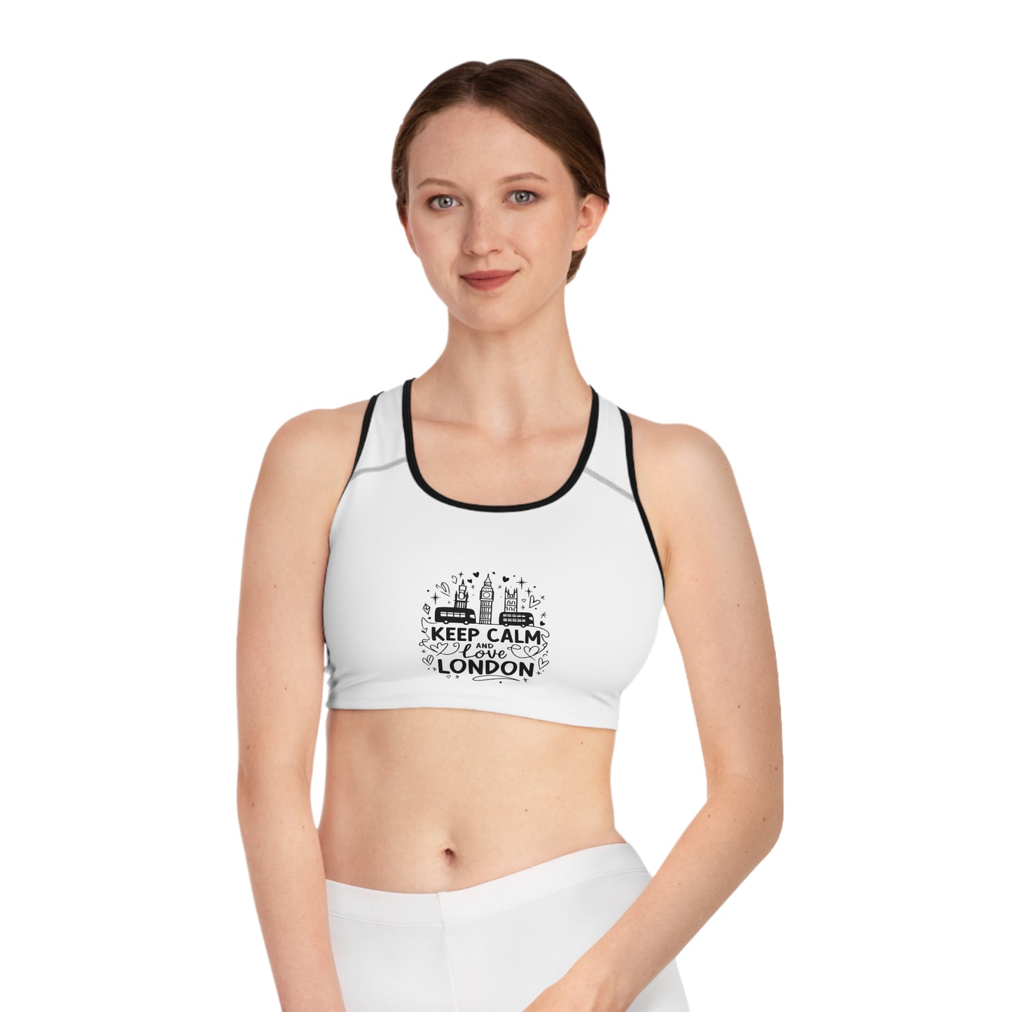 Sports Bra  - Keep Calm and Love London  - Motivational Workout Gear for Active Women