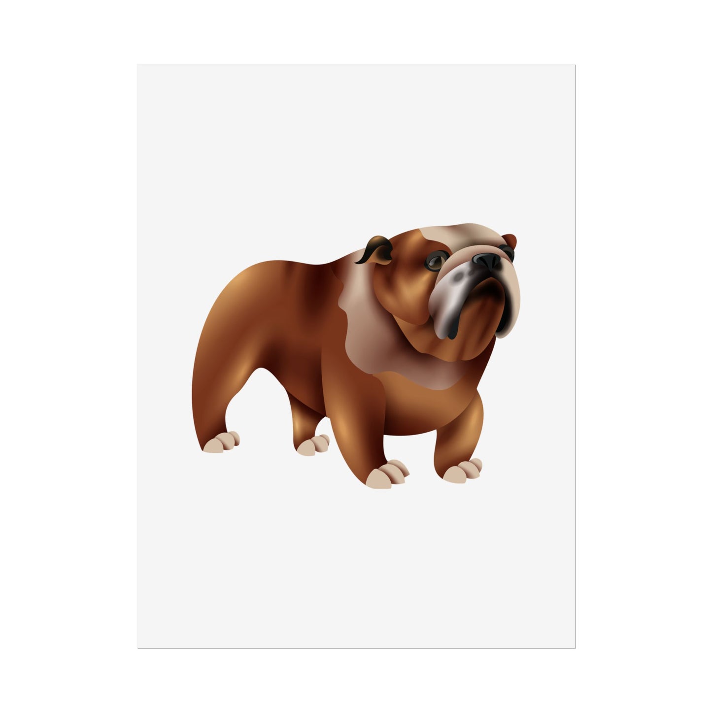 Bulldog Rolled Poster Art | Dog Lover’s Wall Decor | Unique Gift for Pet Owners | Living Room or Office Decor