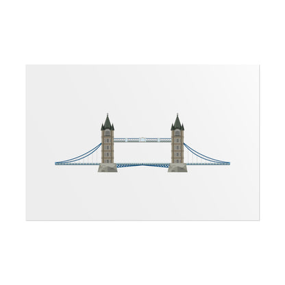 Tower Bridge Rolled Poster, London City Decor, Wall Art, Gift for Travelers, Home Aesthetic, UK Wall Art