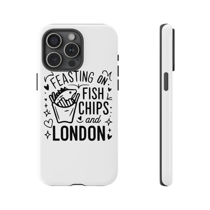 London Fish & Chips Phone Case | Fun Gift for Foodies, Travel Lovers, London Souvenir, Unique Accessories, Personalization Option