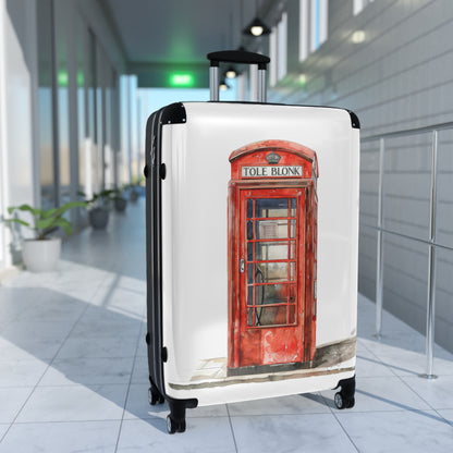 Classic Red Phone Booth Suitcase