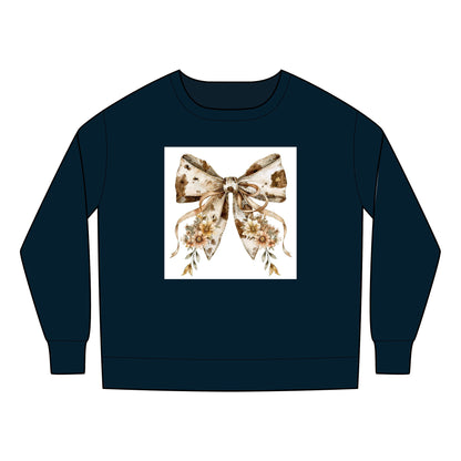 Toddler Sweatshirt - Boho Western Bow with Flowers and Cow Pattern - Cozy & Cute Kids Apparel
