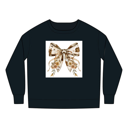 Toddler Sweatshirt - Boho Western Bow with Flowers and Cow Pattern - Cozy & Cute Kids Apparel