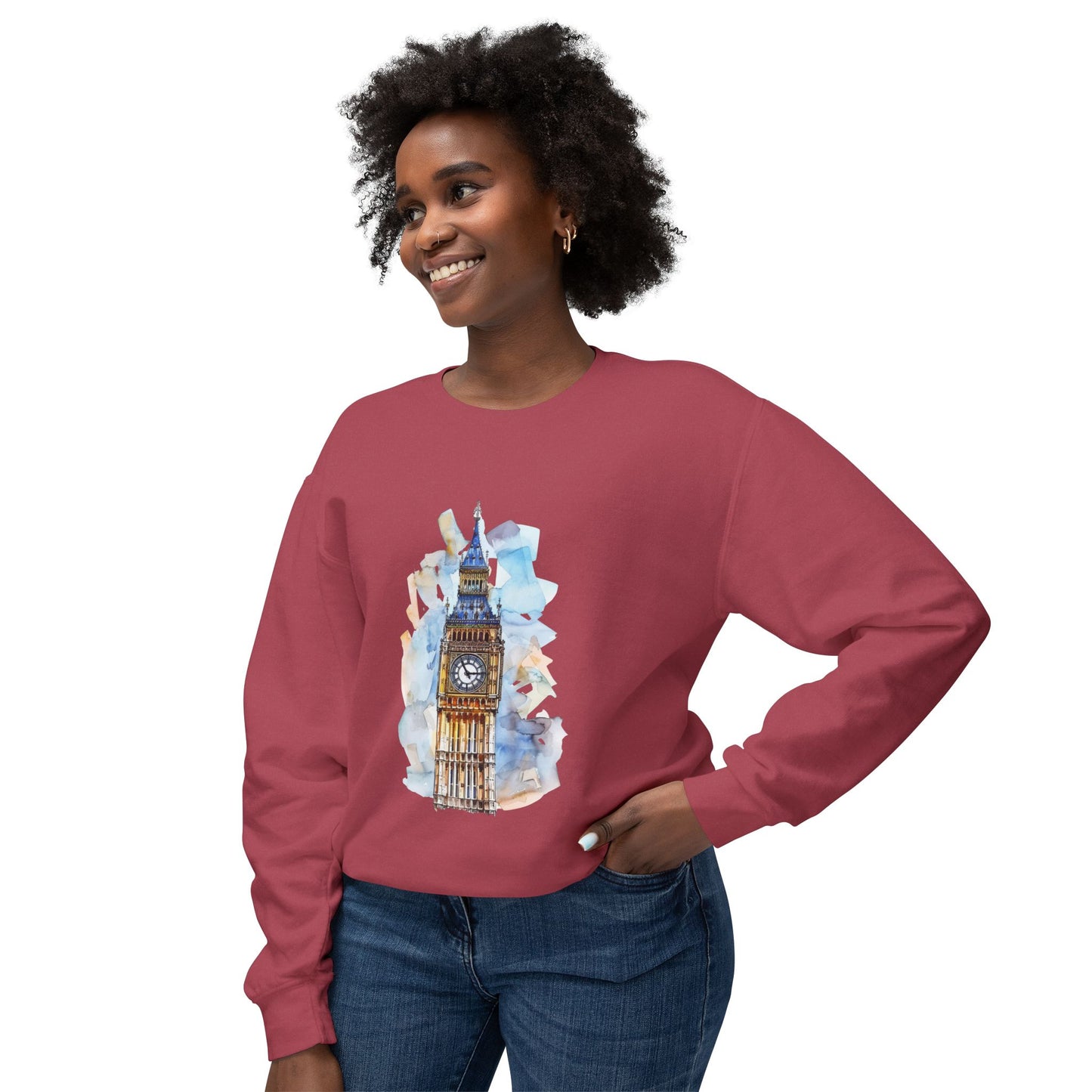 Unisex Lightweight Crewneck Sweatshirt - Majestic Big Ben